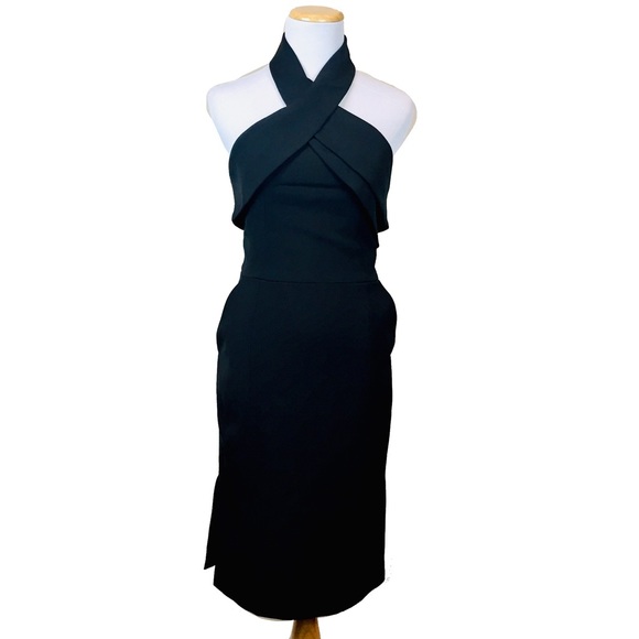 Finders Keepers Black Cocktail Pockets Revolve Halter Dress XS Sheath - Picture 3 of 10